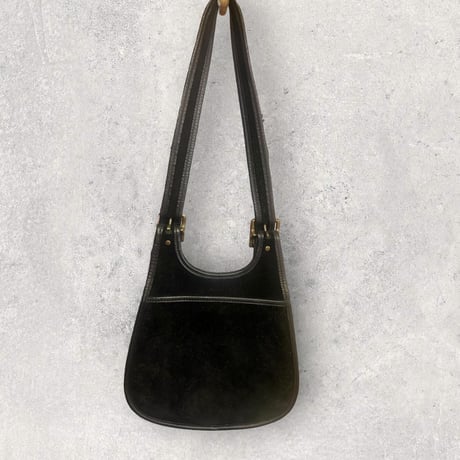 [USED] old coach black leather bag