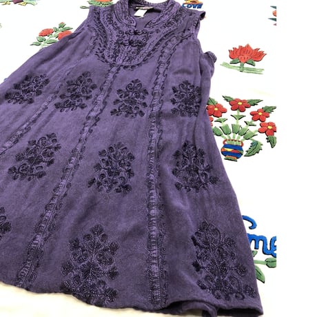 [USED]  レーヨン刺繍チュニック