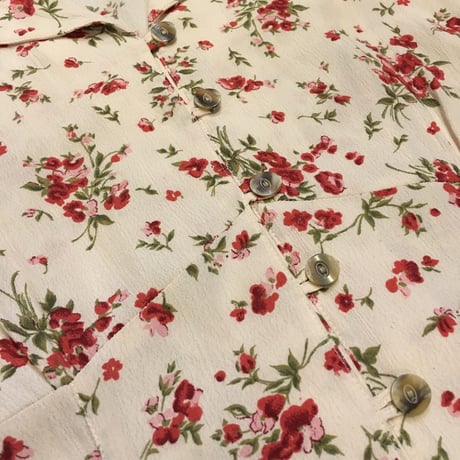 [USED] 開襟シャツの花がらワンピース