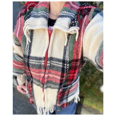 [USED] ブランケットみたいなWOOL JACKET♡