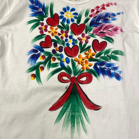 [USED] 花束イラスト💐Tシャツワンピース