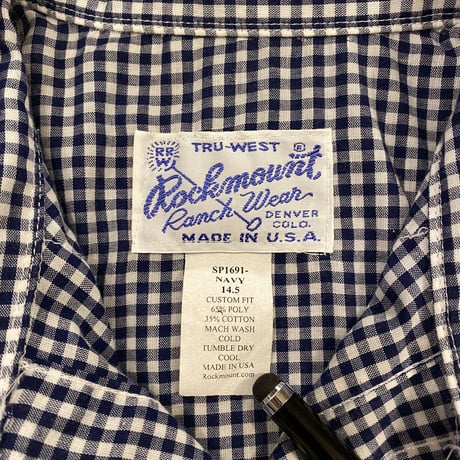 [USED] "Rockmount" ギンガムチェックウエスタンSHIRT！(NAVY)