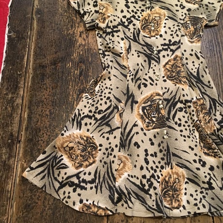[USED] TIGER柄 リブワンピース