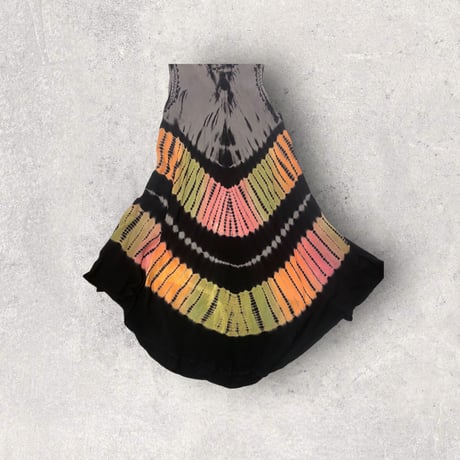 [USED] タイダイ刺繍BLACKレーヨンワンピ♡