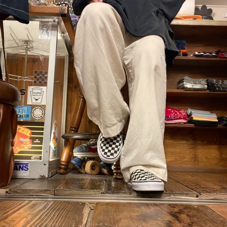 [USED] VANS CHECKER SLIP-ON / US6h