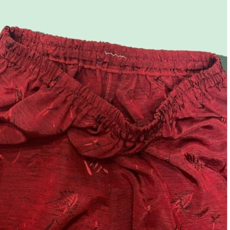 [USED]バーガンディ総柄POLY PANTS