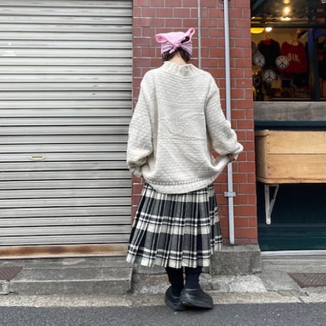 [USED] モノトーンCHECK プリーツスカート 🤍🖤