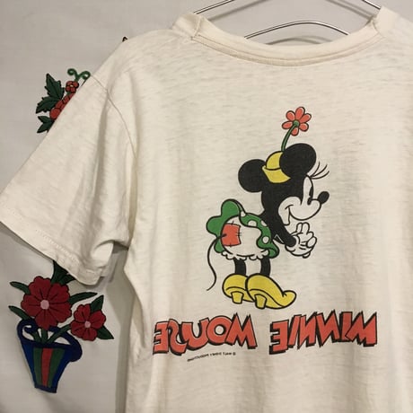 [USED] 80's  vintage  両面 Mickey & Minnie Tee