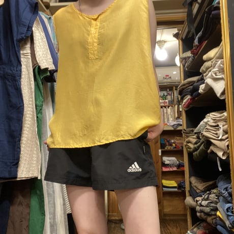 [USED] 100％ SILK タンクトップ-YELLOW