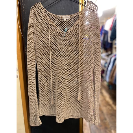[USED] メッシュtops / ベージュ