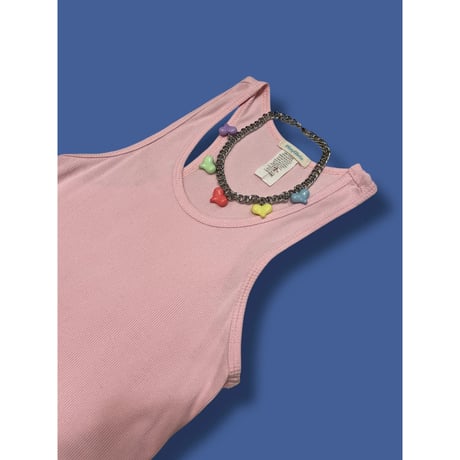 [USED] PASTEL PINK🩷 LONG リブタンク ワンピース