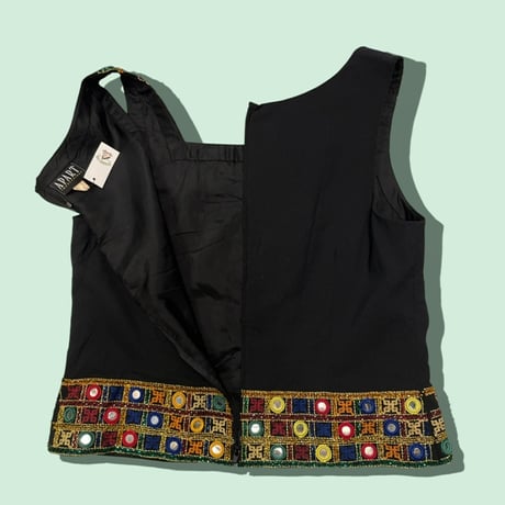 [USED]ミラーワーク刺繍ノースリーブトップス