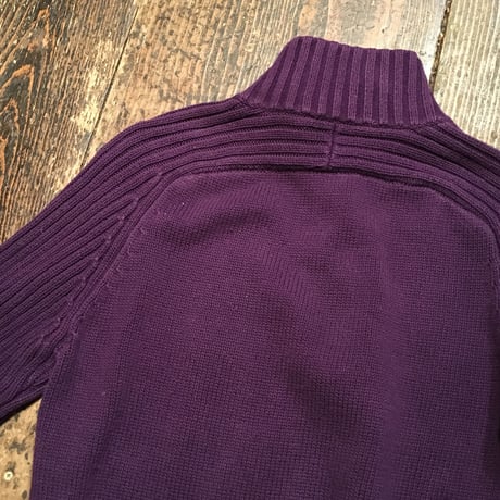 [USED]  Ralph Laure ジッパー付きpurpleリブニット