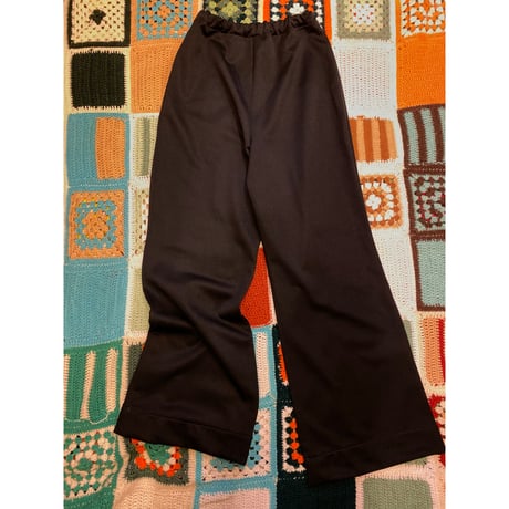 [USED] 70's BLACK POLY PANTS♡
