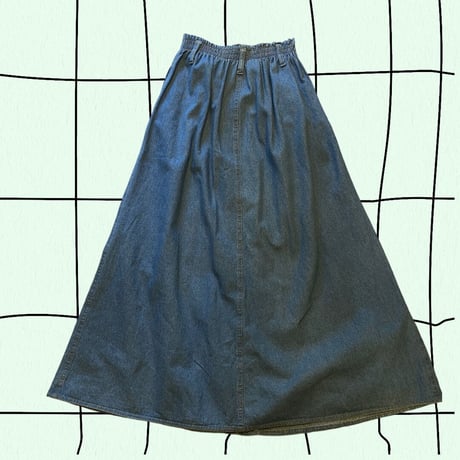 [USED] フロントボタン LONG デニムスカート