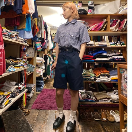 [USED] "Rockmount" ギンガムチェックウエスタンSHIRT！(NAVY)