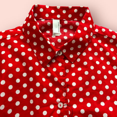 [USED] American apparel ドット柄前結びシャツ ❤️