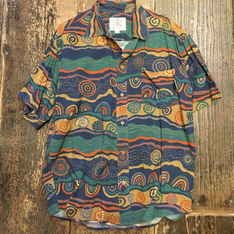 [USED] 民族柄 レーヨンシャツ