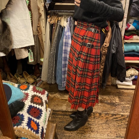 [USED] タータンチェックラップSKIRT❣️