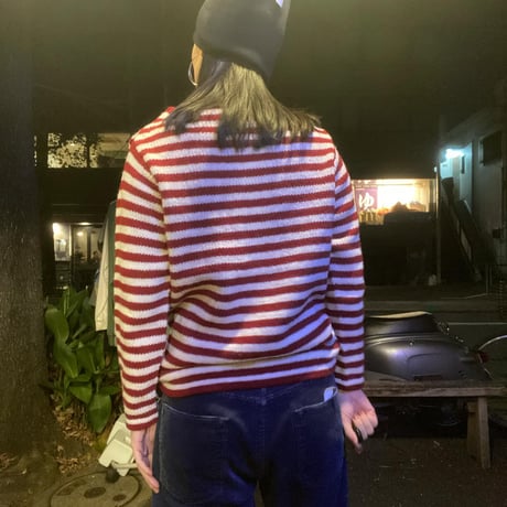 [USED] ボーダーのモックネックPERUニット🇵🇪