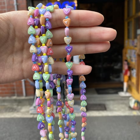[SELECT] ラムネみたいなハートのビーズnecklace