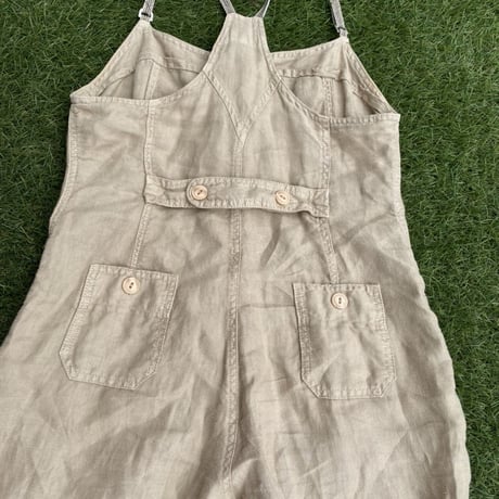 [USED] LINEN オーバーオール