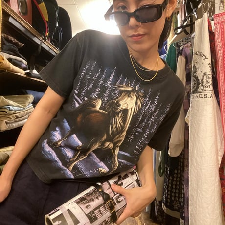 [USED]BLACK 馬Tee