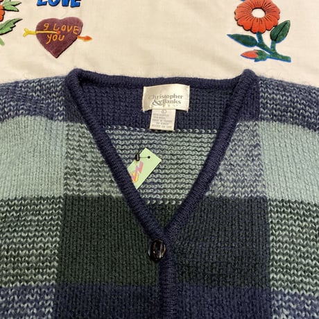 [USED] CHECK KNIT CARDIGAN♡