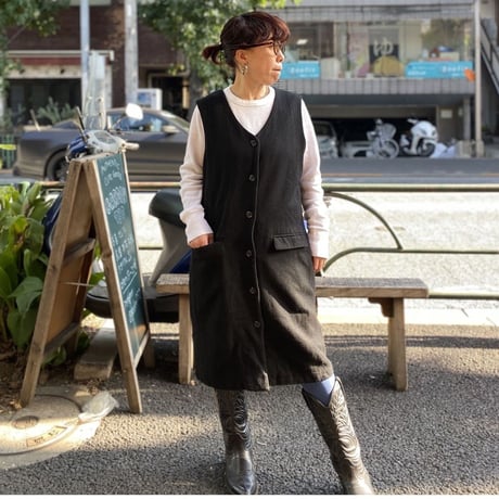 [USED] WOOL 前開きワンピース