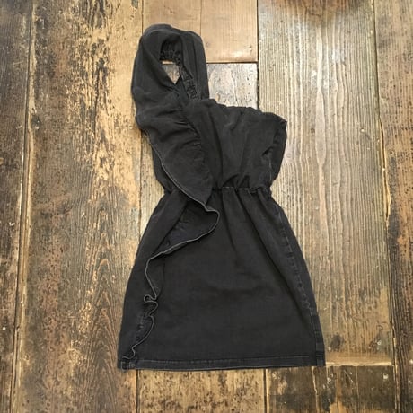 [USED] フリル付き Denim ベアトップワンピース