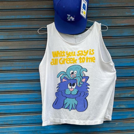 [USED]OLD メッセージ😽🐙プリントタンクトップ
