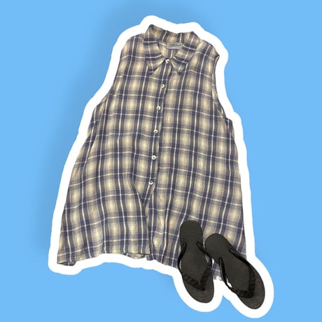 [USED] PLAID ノースリーブ シャツ