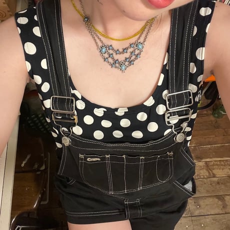 [USED]  euro 白黒 ドット♡タンクトップ