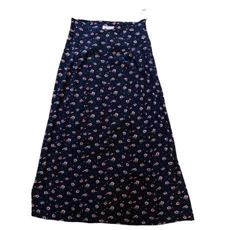 [USED]レーヨン小花柄ロングスカート