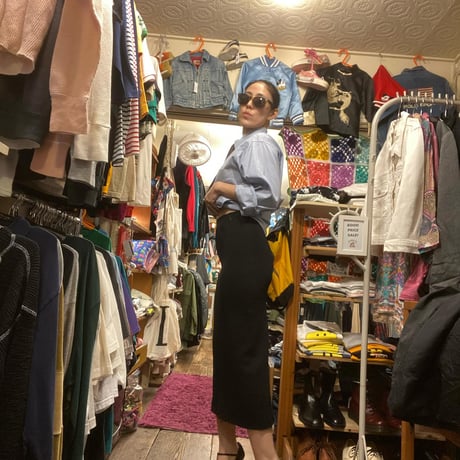 [USED]リブ SLIT BLACK スカート