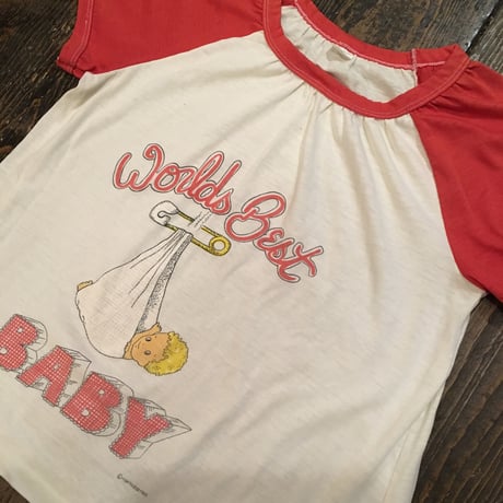 [USED] vintage "Worlds Best BABY" ラグランTee