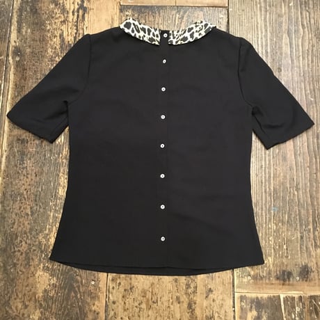 [USED] BLACK × レオパード TOPS