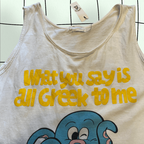 [USED]OLD メッセージ😽🐙プリントタンクトップ