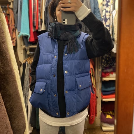 [USED]  "Goose down"ブルーのダウンベスト