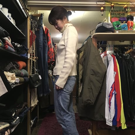 [USED] リブ入りCOTTONタートルネック