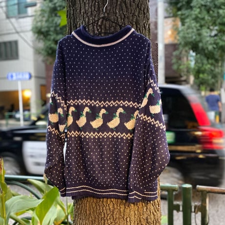 [USED] アヒル柄ロールネックKNIT