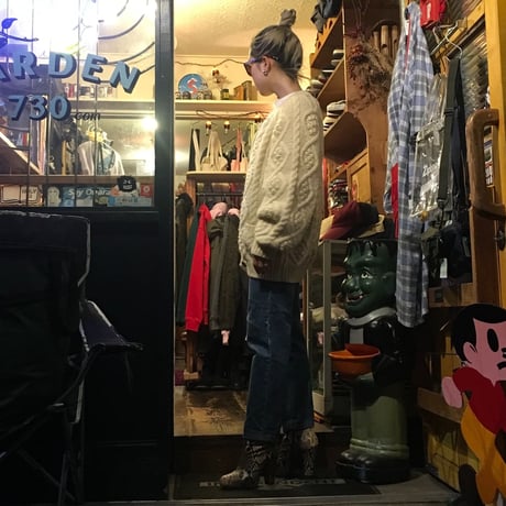 [USED] Simple ケーブル編みニットカーディガン