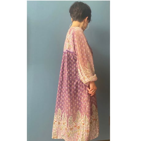 [USED]  vintage インド綿ワンピース