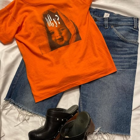 [USED] Euro Levi's CUTOFF DENIM SHORTS orange tab🍊