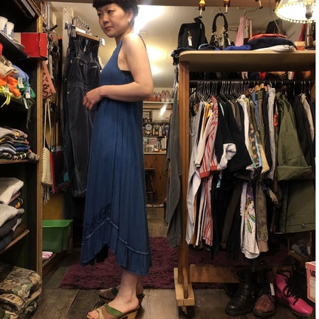 [USED] インディゴブルー💙レーヨンワンピ