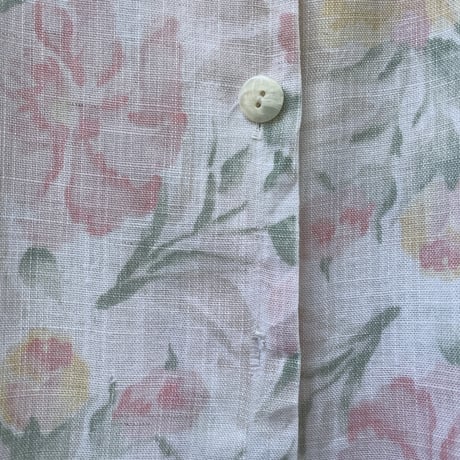 [USED] 淡いお花の LINEN シャツ