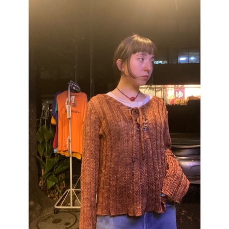 [USED]autumn color レースアップKNIT