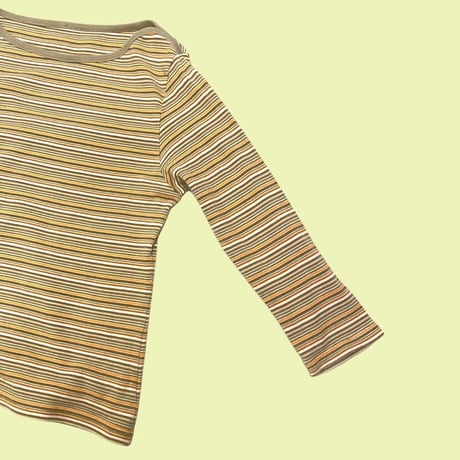 [USED] マルチボーダー🧡七分丈Tee
