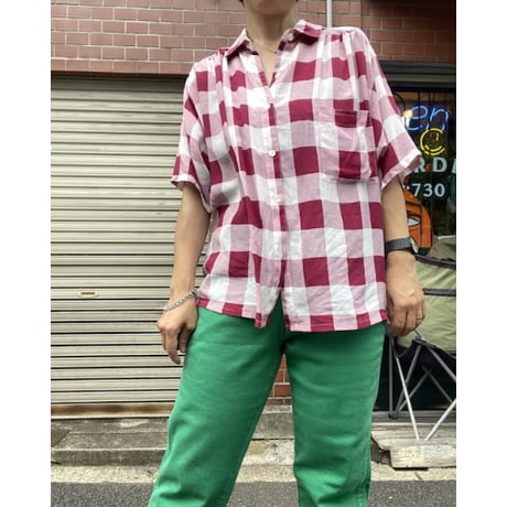 [USED] SILK チェックシャツ