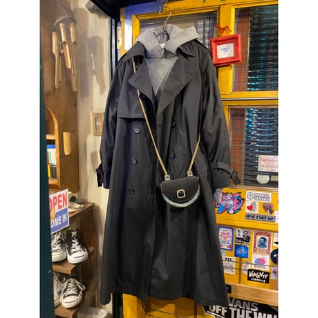 [USED] "LONDON FOG" BLACK トレンチ コート
